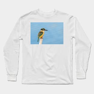 Beautiful sacred kingfisher portrait Long Sleeve T-Shirt